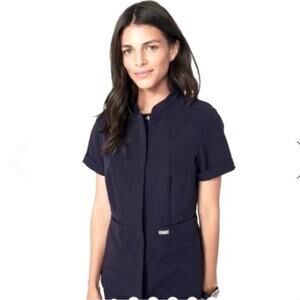 FIGS | Womens Epaulet Camp Scrub LIRA Top Black Size Small